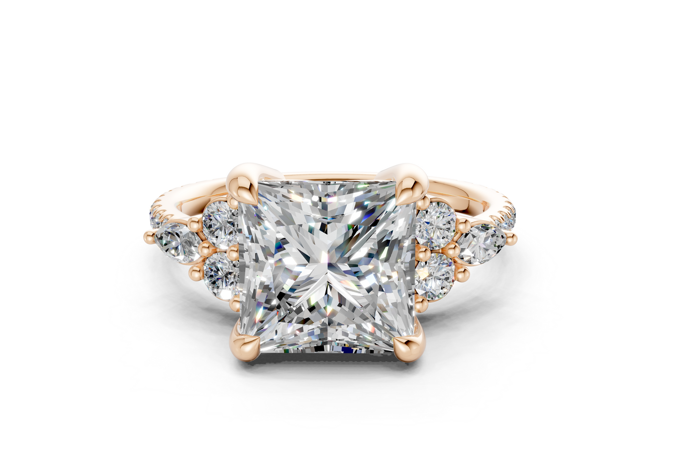 Zephyrine Diamond Accent Princess Cut 1.9mm Engagement Ring