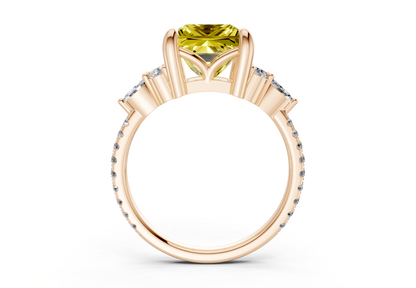 Zephyrine Yellow Diamond Accent Princess Cut 1.9mm Engagement Ring