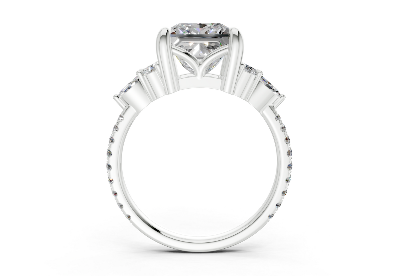 Zephyrine Diamond Accent Princess Cut 1.9mm Engagement Ring