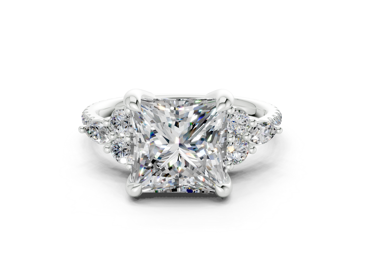 Zephyrine Diamond Accent Princess Cut 1.9mm Engagement Ring