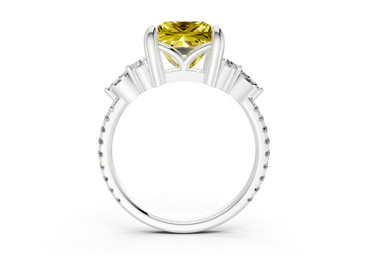 Zephyrine Yellow Diamond Accent Princess Cut 1.9mm Engagement Ring