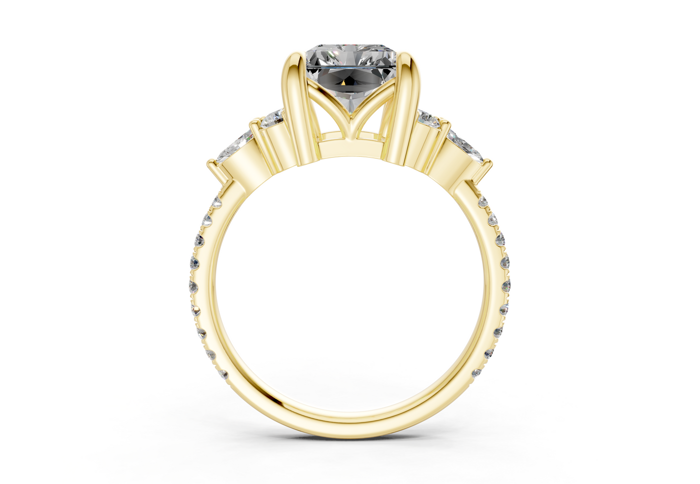 Zephyrine Diamond Accent Radiant Cut 1.9mm Engagement Ring