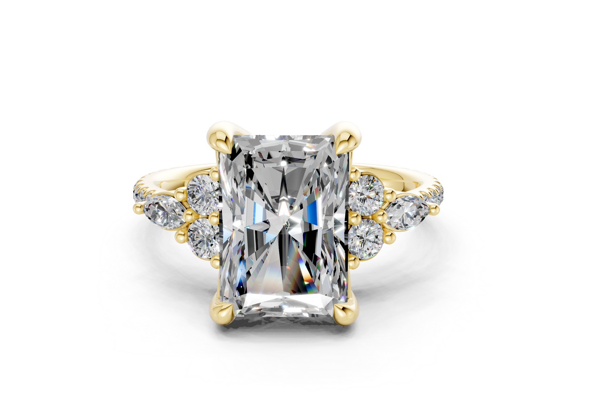 Zephyrine Diamond Accent Radiant Cut 1.9mm Engagement Ring