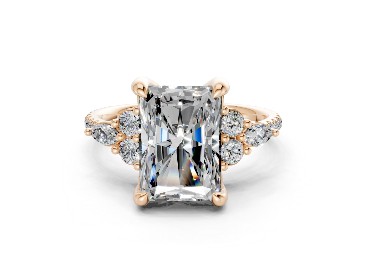 Zephyrine Diamond Accent Radiant Cut 1.9mm Engagement Ring