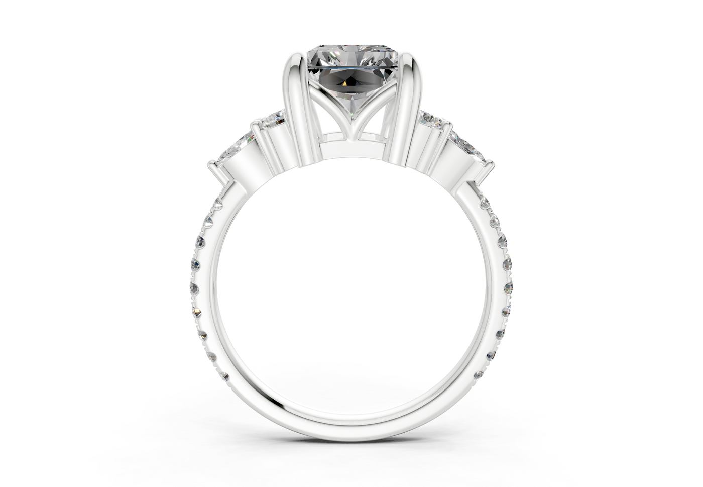Zephyrine Diamond Accent Radiant Cut 1.9mm Engagement Ring