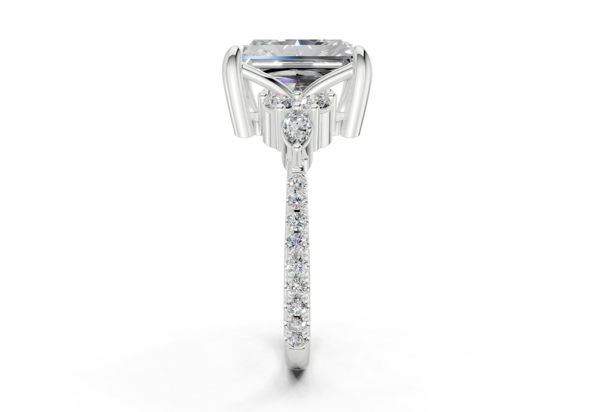 Zephyrine Diamond Accent Radiant Cut 1.9mm Engagement Ring