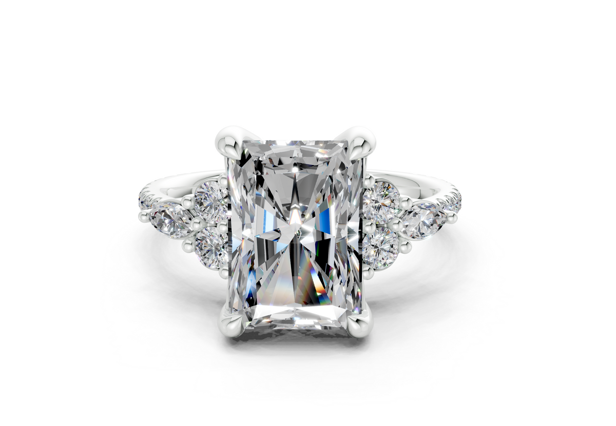 Zephyrine Diamond Accent Radiant Cut 1.9mm Engagement Ring