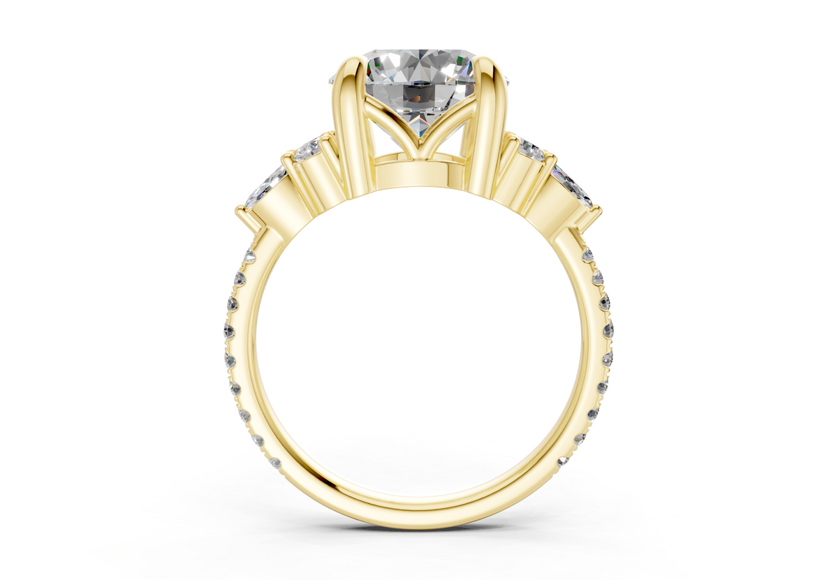Zephyrine Diamond Accent Round Cut 1.9mm Engagement Ring