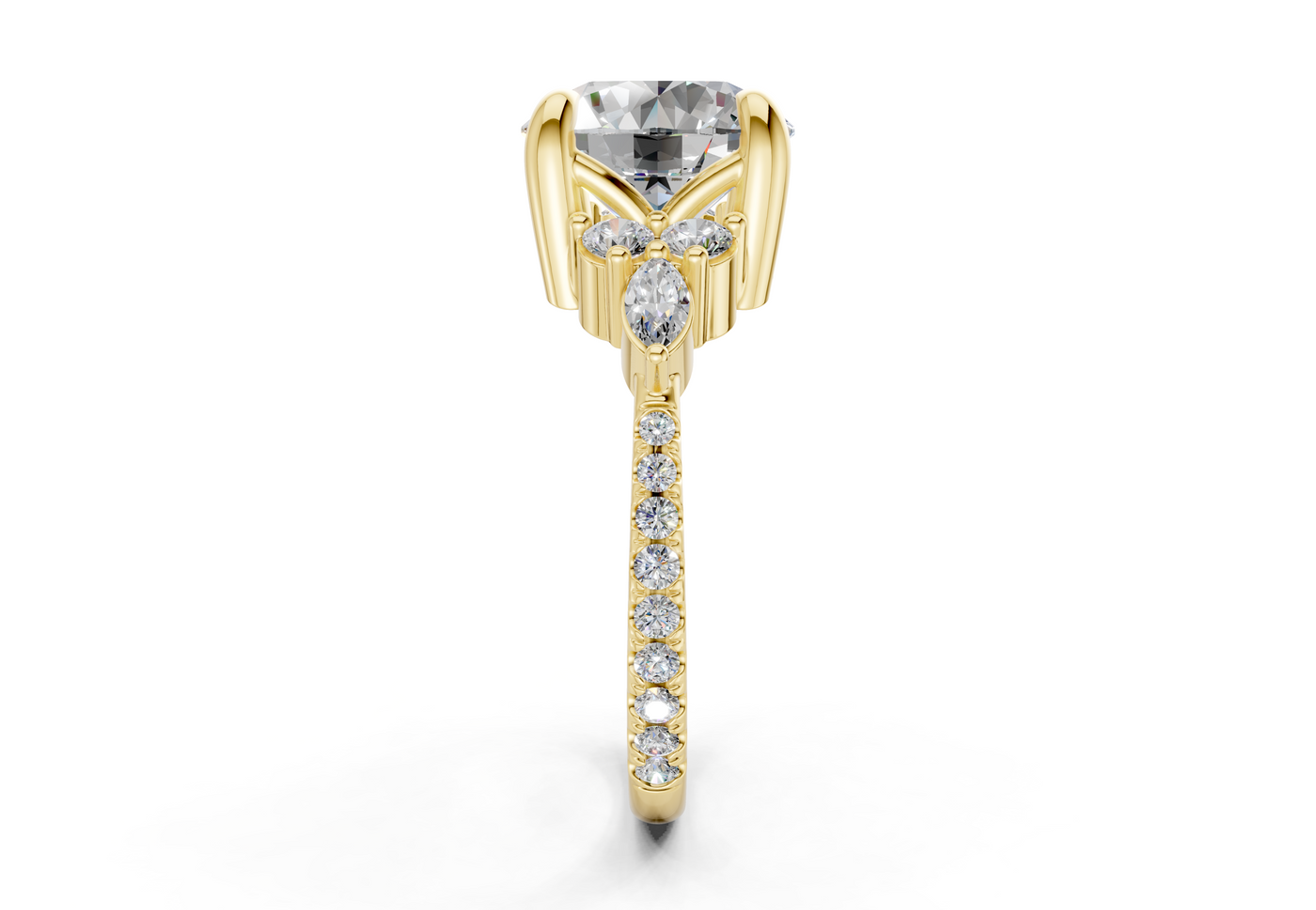 Zephyrine Diamond Accent Round Cut 1.9mm Engagement Ring