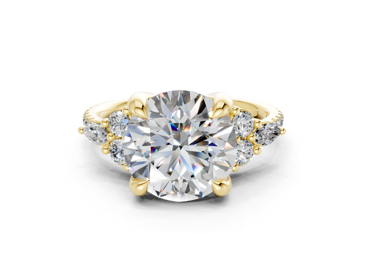 Zephyrine Diamond Accent Round Cut 1.9mm Engagement Ring