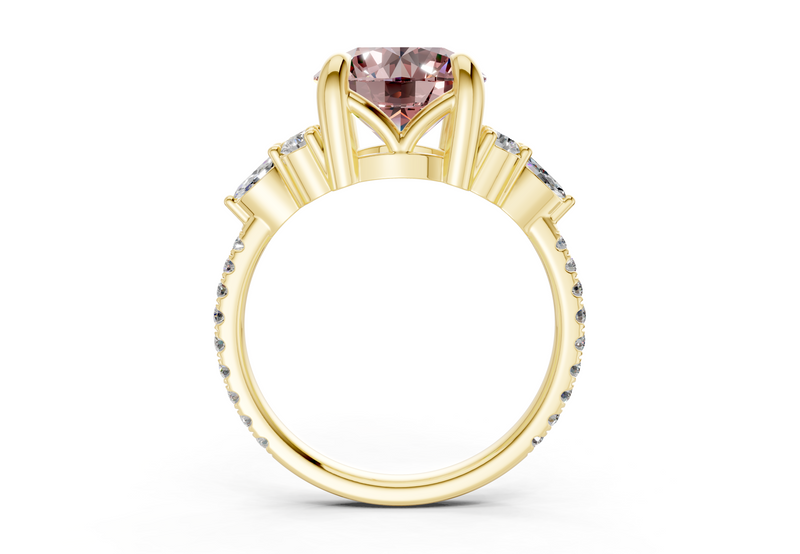 Zephyrine Pink Diamond Accent Round Cut 1.9mm Engagement Ring