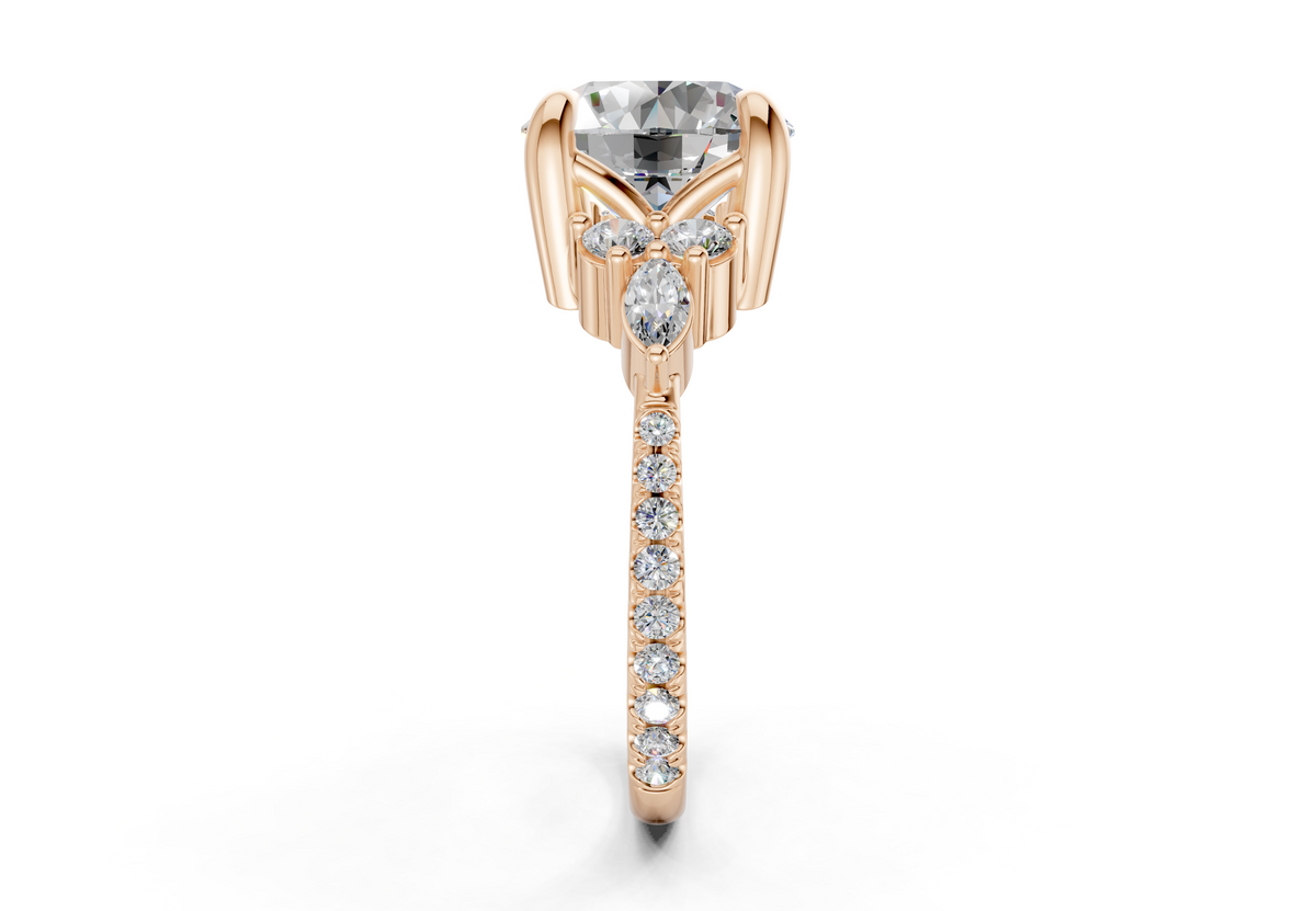 Zephyrine Diamond Accent Round Cut 1.9mm Engagement Ring