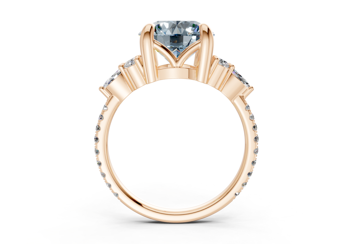 Zephyrine Blue Diamond Accent Round Cut 1.9mm Engagement Ring
