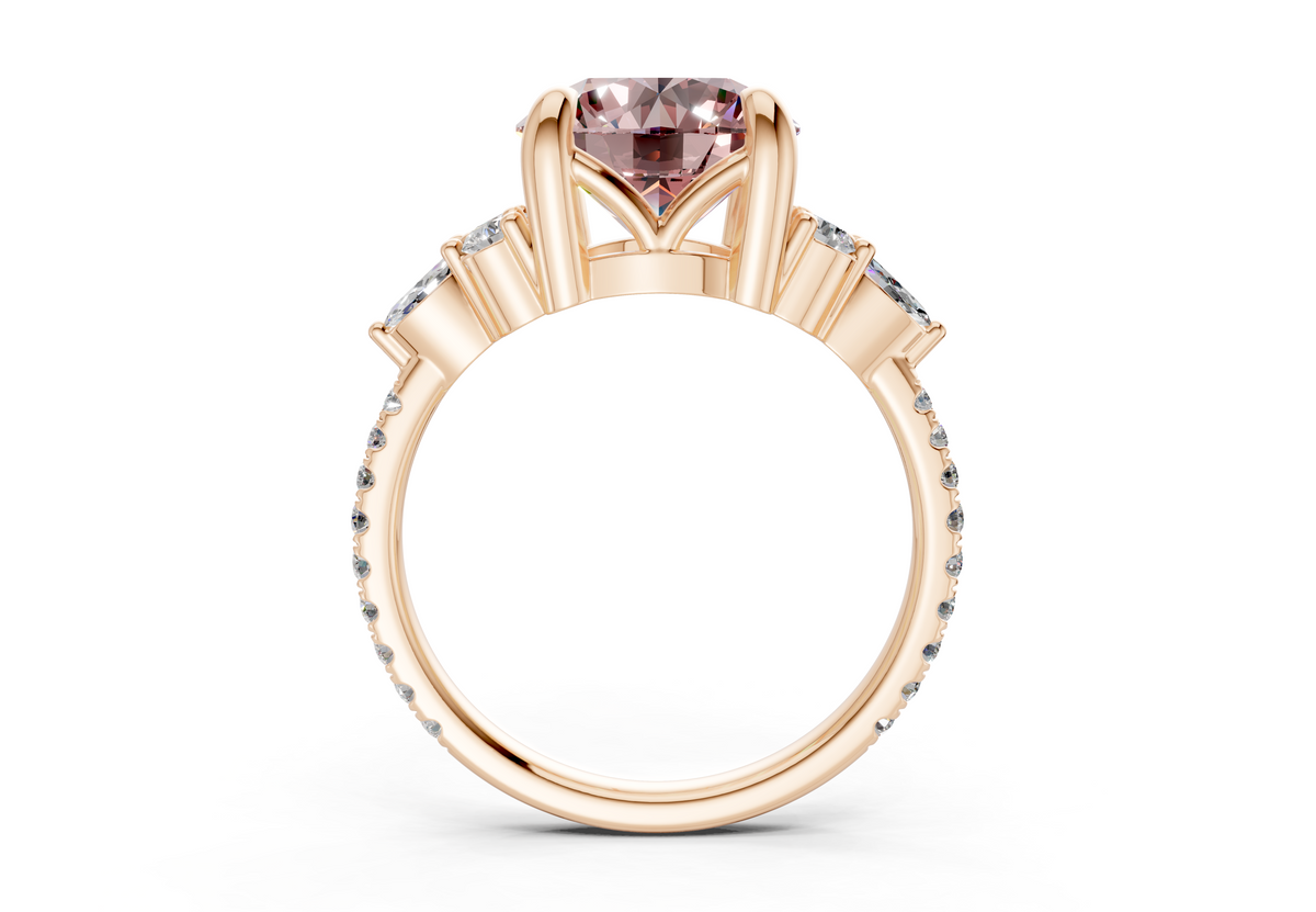 Zephyrine Pink Diamond Accent Round Cut 1.9mm Engagement Ring