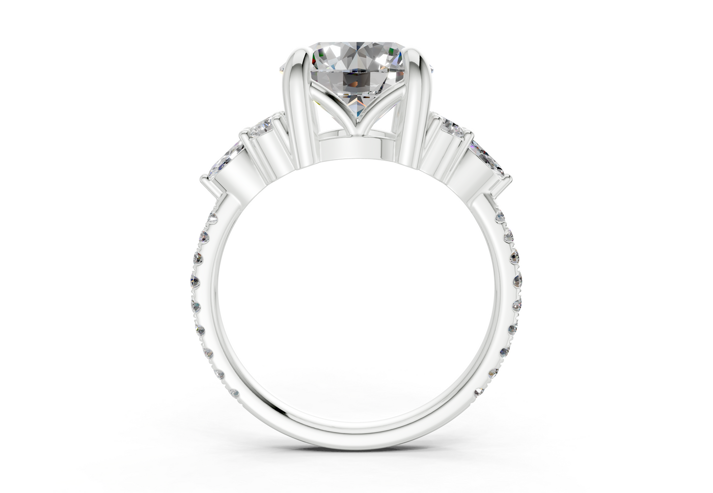 Zephyrine Diamond Accent Round Cut 1.9mm Engagement Ring