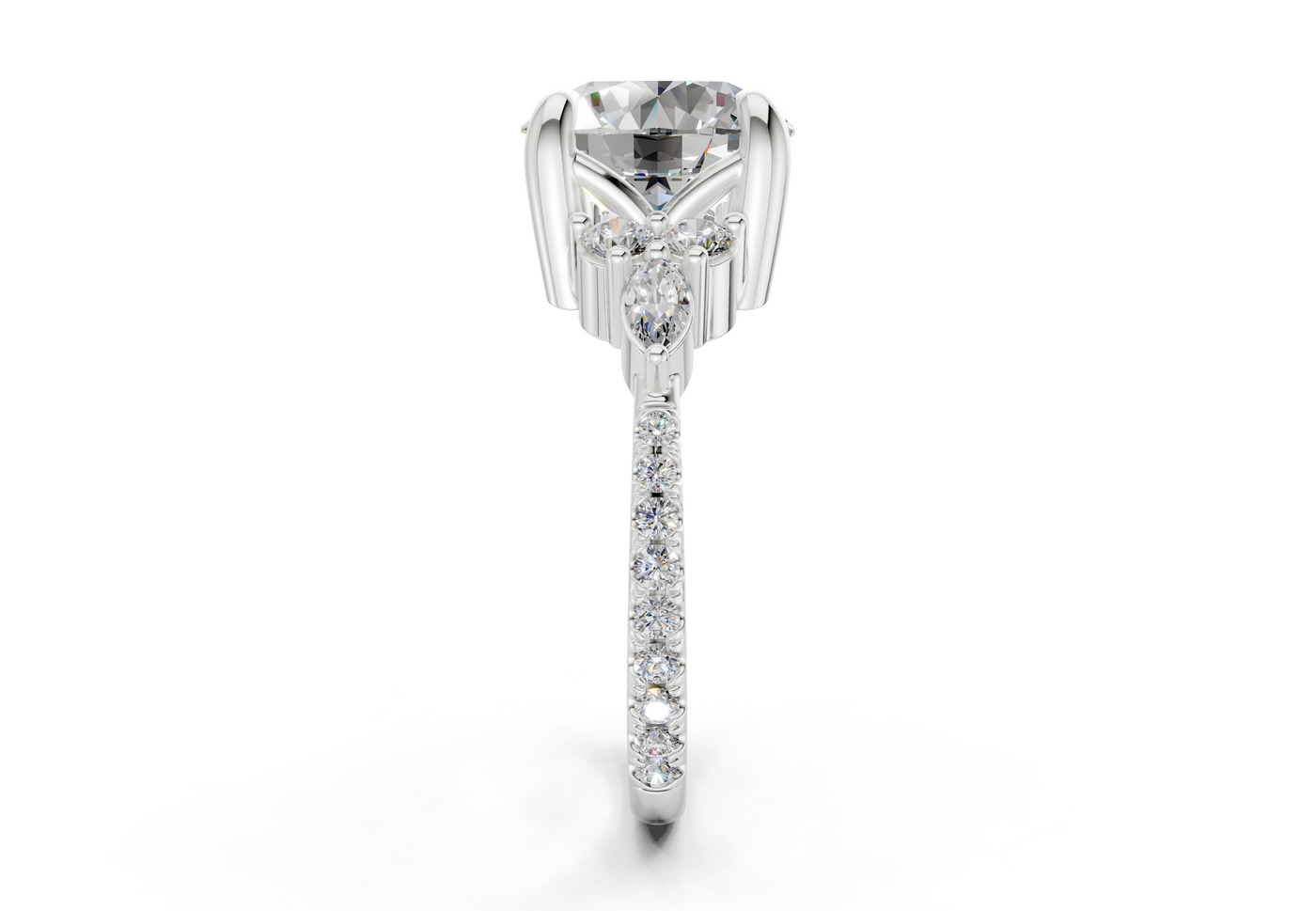 Zephyrine Diamond Accent Round Cut 1.9mm Engagement Ring