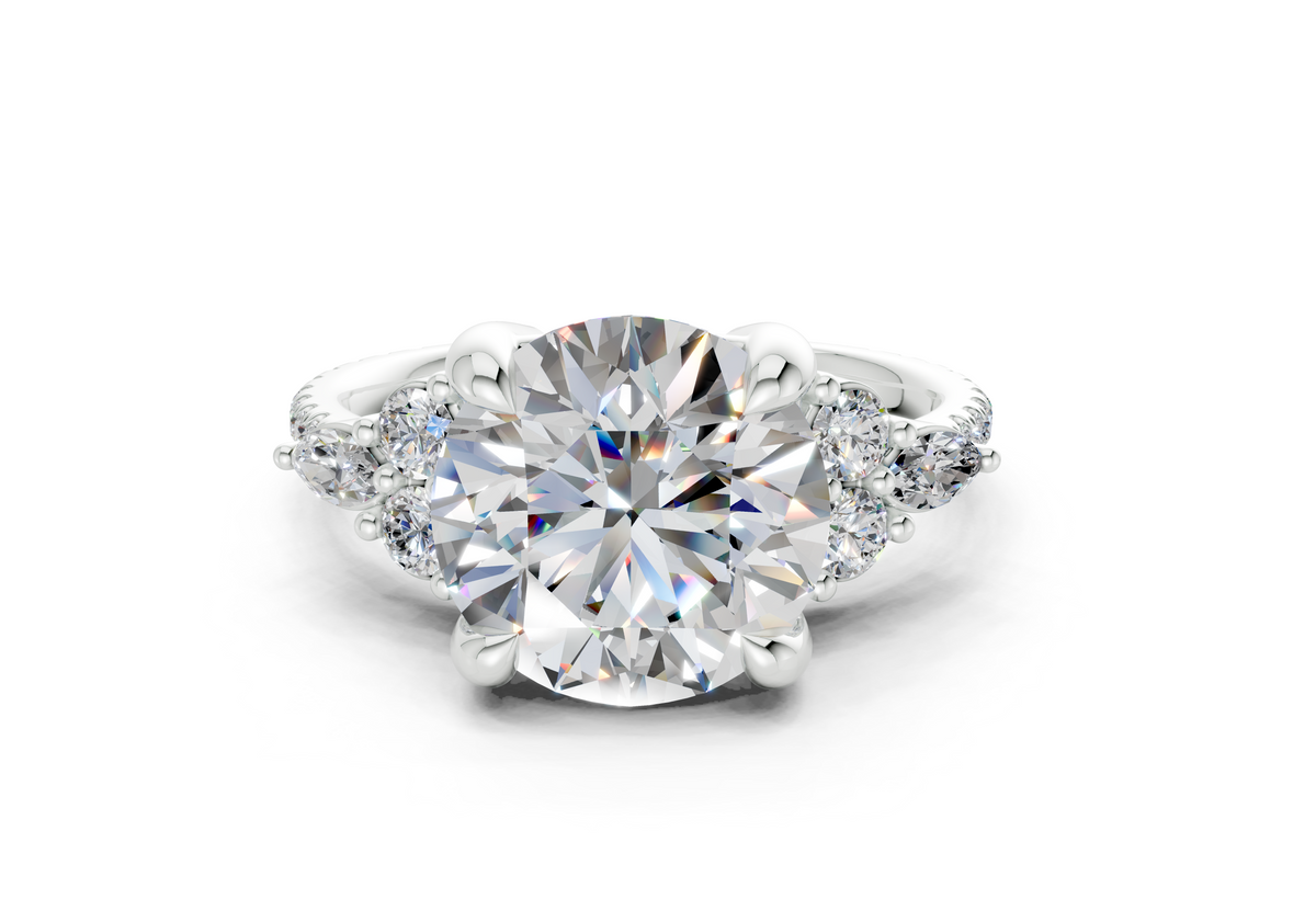 Zephyrine Diamond Accent Round Cut 1.9mm Engagement Ring