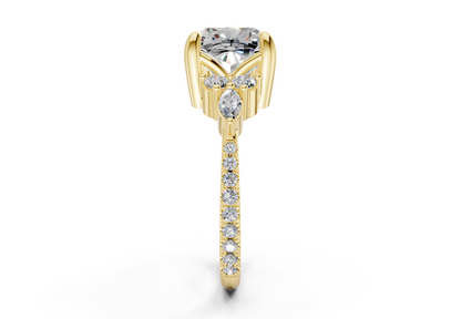 Zephyrine Diamond Accent Cushion Square Cut 1.9mm Engagement Ring