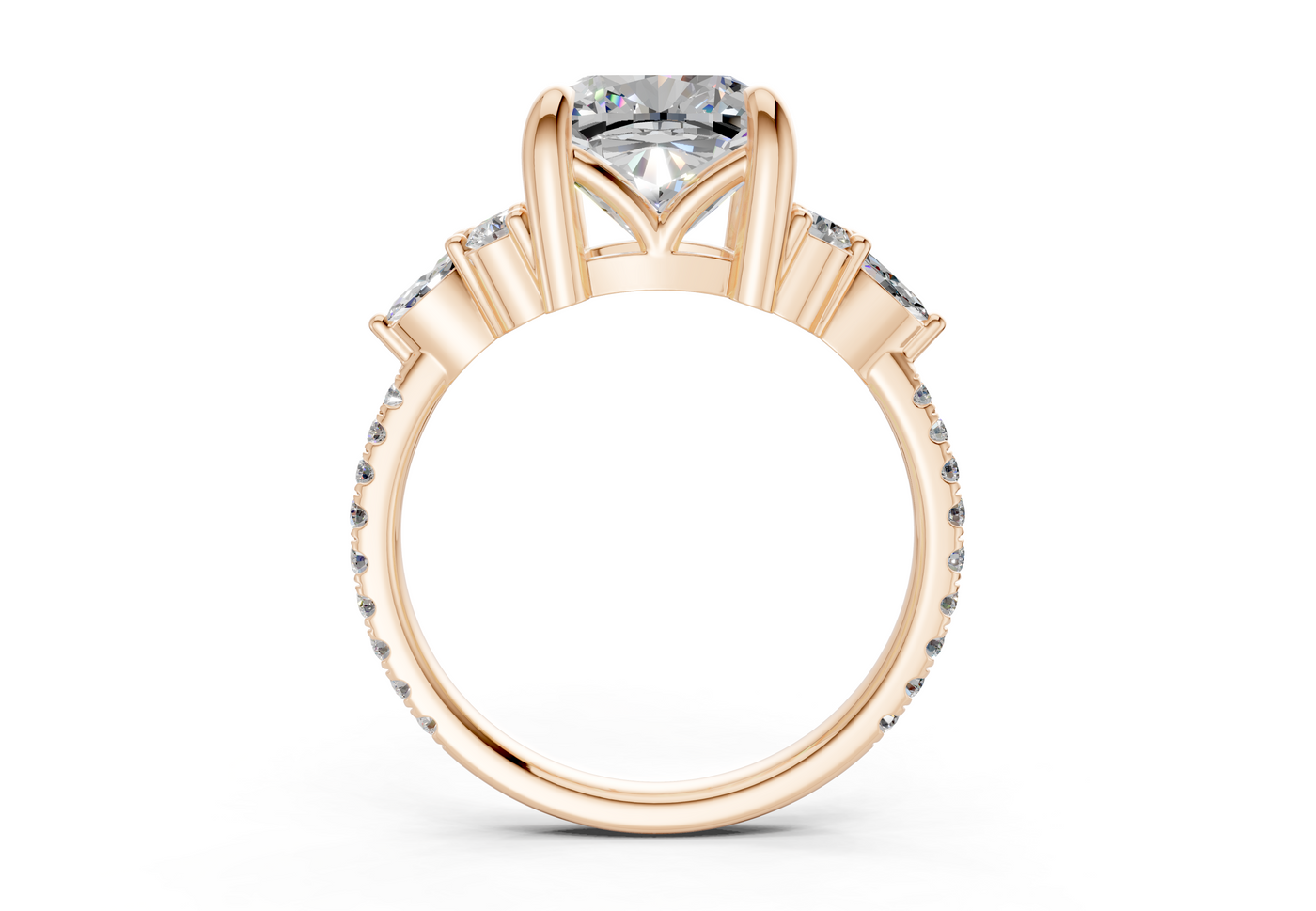Zephyrine Diamond Accent Cushion Square Cut 1.9mm Engagement Ring
