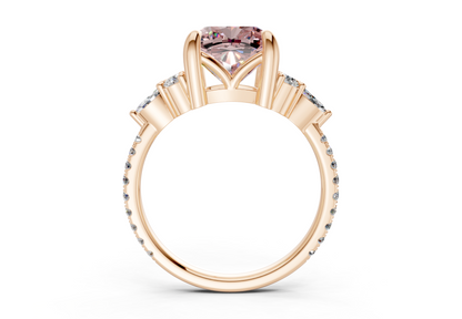 Zephyrine Pink Diamond Accent Cushion Square Cut 1.9mm Engagement Ring
