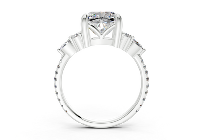 Zephyrine Diamond Accent Cushion Square Cut 1.9mm Engagement Ring