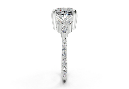 Zephyrine Diamond Accent Cushion Square Cut 1.9mm Engagement Ring