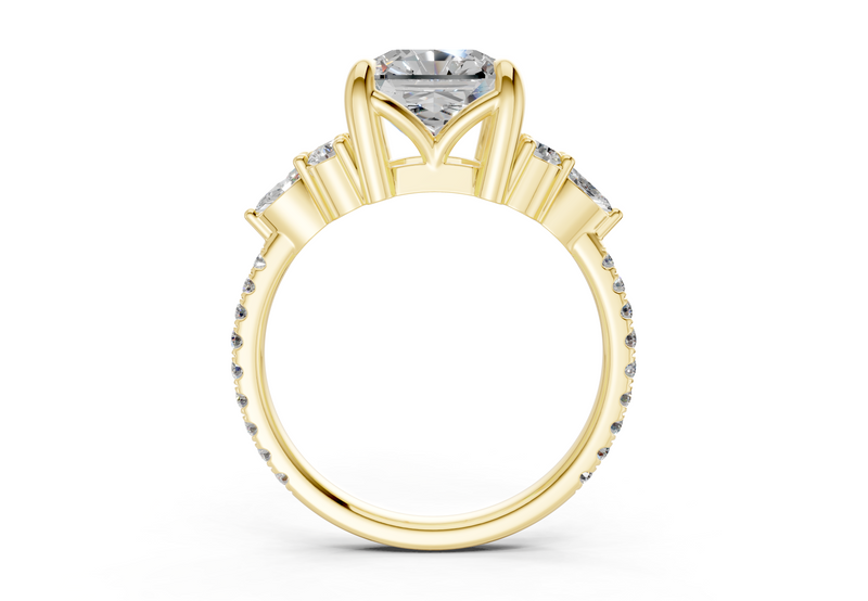 Zephyrine Diamond Accent Radiant Square Cut 1.9mm Engagement Ring