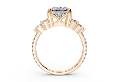 Zephyrine Diamond Accent Radiant Square Cut 1.9mm Engagement Ring