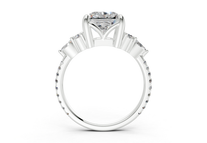 Zephyrine Diamond Accent Radiant Square Cut 1.9mm Engagement Ring