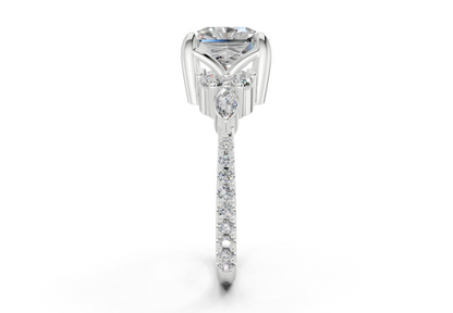 Zephyrine Diamond Accent Radiant Square Cut 1.9mm Engagement Ring