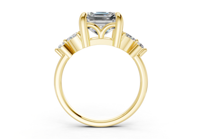 Elysium Diamond Accent Asscher Cut 1.9mm Engagement Ring