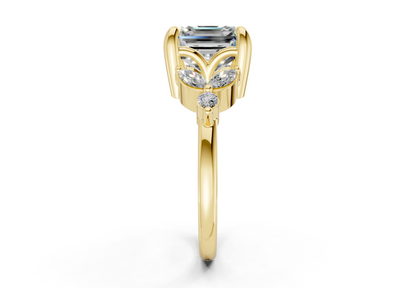 Elysium Diamond Accent Asscher Cut 1.9mm Engagement Ring