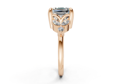 Elysium Diamond Accent Asscher Cut 1.9mm Engagement Ring