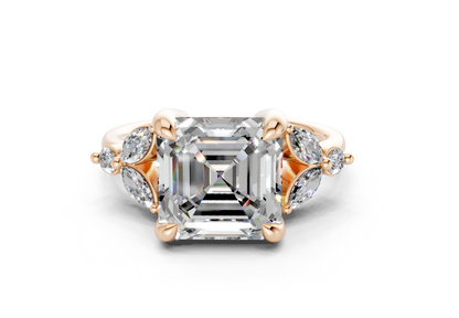 Elysium Diamond Accent Asscher Cut 1.9mm Engagement Ring