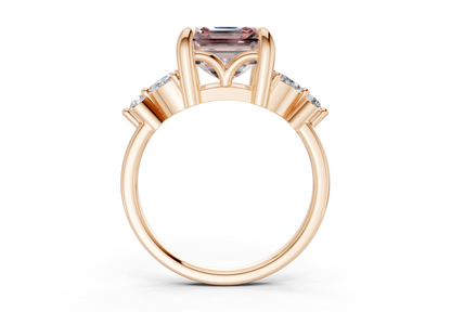 Elysium Pink Diamond Accent Asscher Cut 1.9mm Engagement Ring