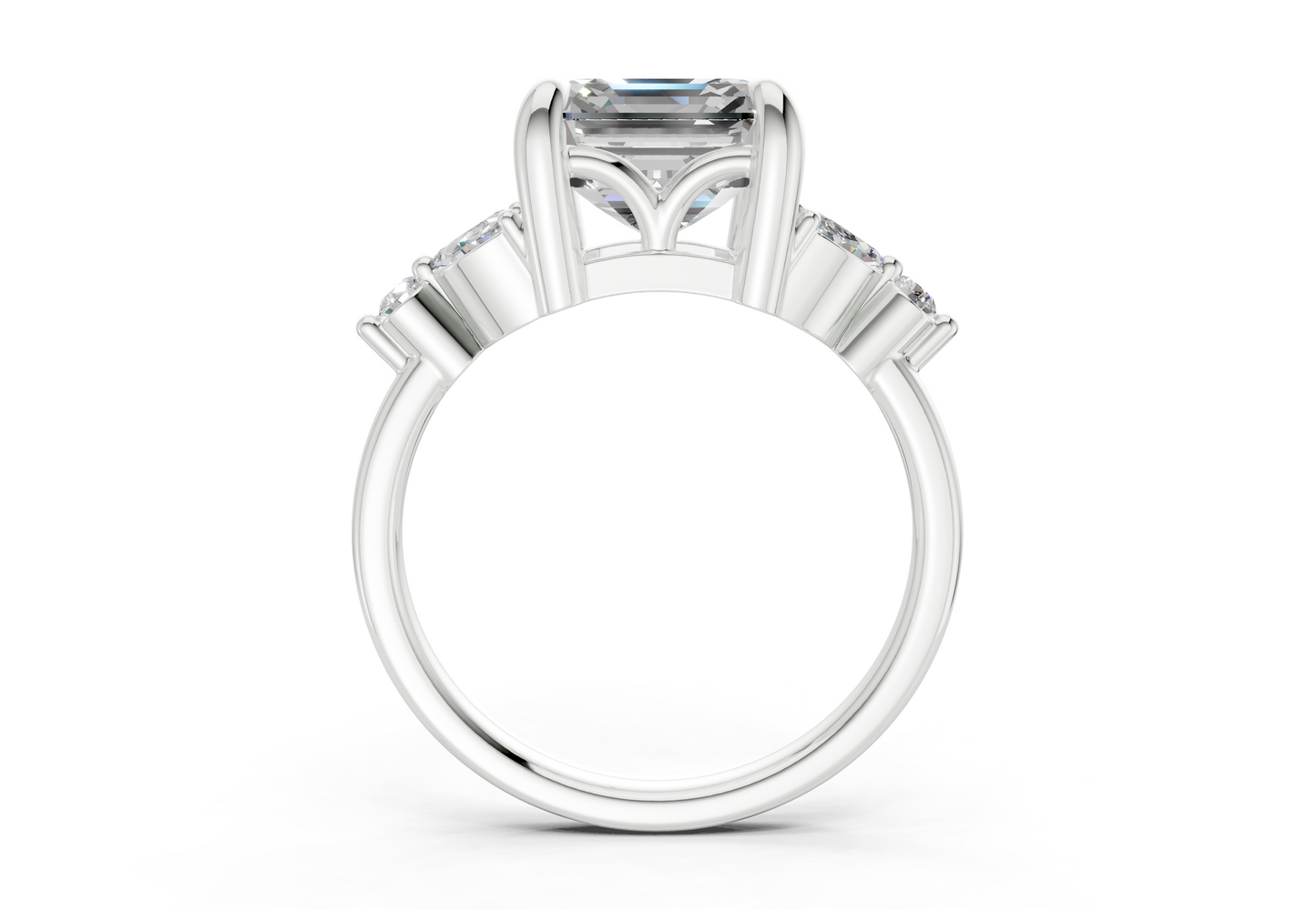 Elysium Diamond Accent Asscher Cut 1.9mm Engagement Ring
