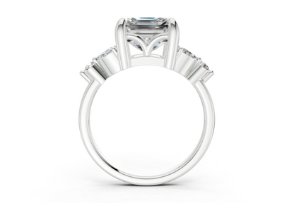 Elysium Diamond Accent Asscher Cut 1.9mm Engagement Ring