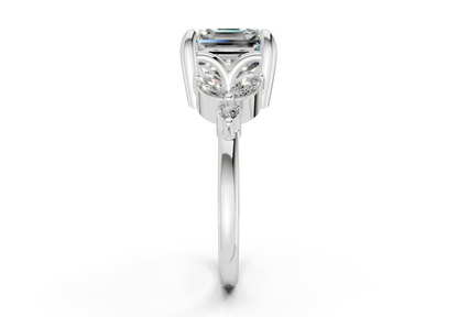 Elysium Diamond Accent Asscher Cut 1.9mm Engagement Ring