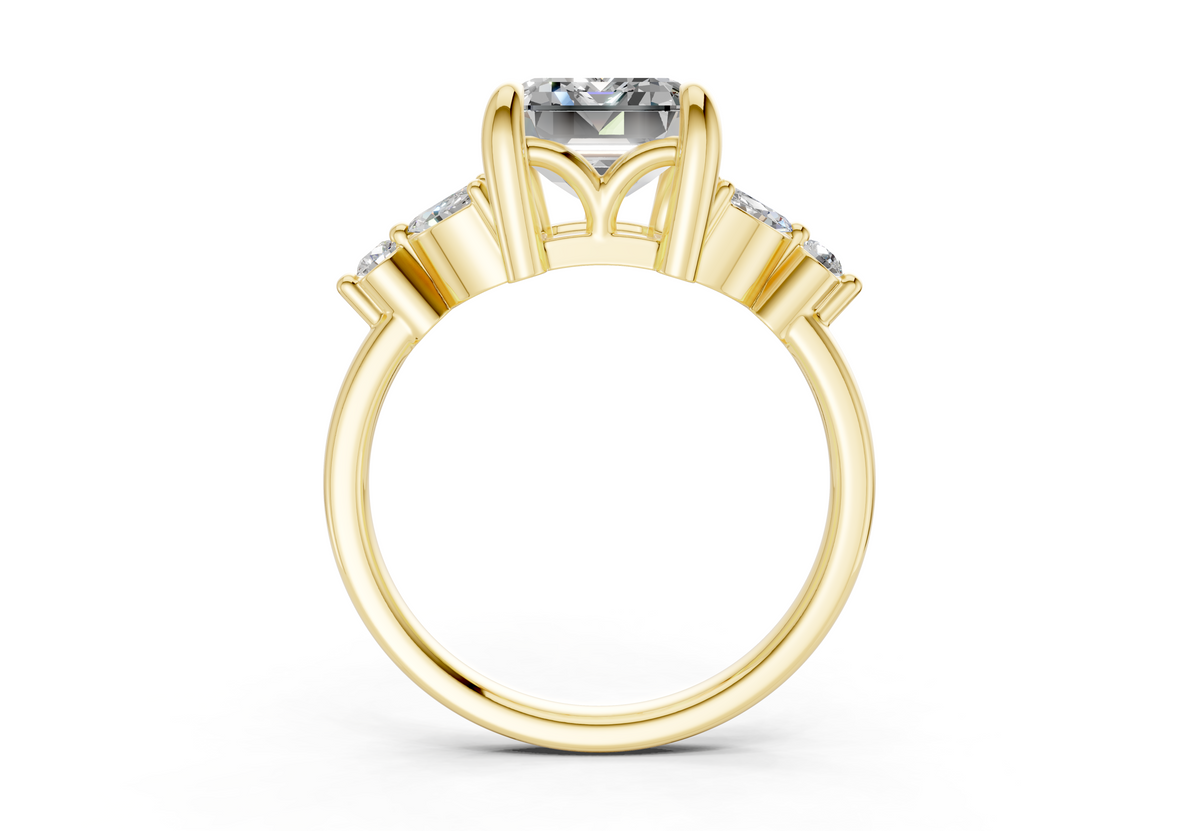 Elysium Diamond Accent Emerald Cut 1.9mm Engagement Ring