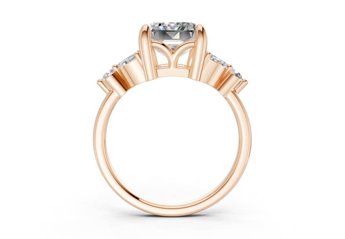 Elysium Diamond Accent Emerald Cut 1.9mm Engagement Ring
