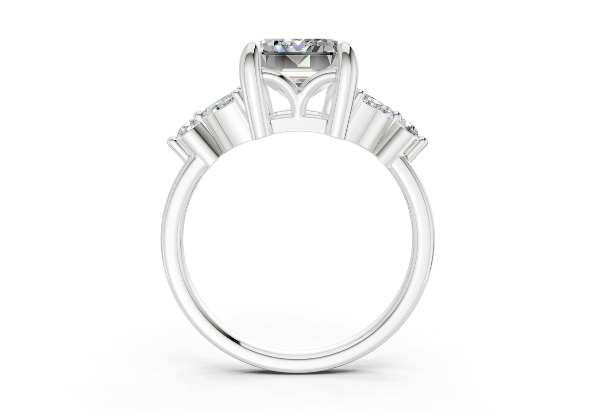 Elysium Diamond Accent Emerald Cut 1.9mm Engagement Ring