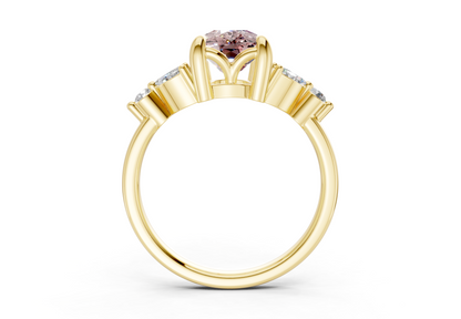 Elysium Pink Diamond Accent Elongated Cushion Cut 1.9mm Engagement Ring