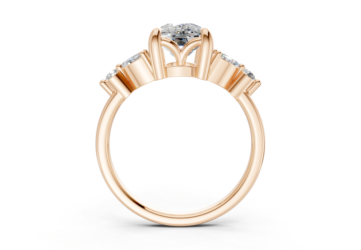 Elysium Diamond Accent Elongated Cushion Cut 1.9mm Engagement Ring