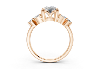 Elysium Diamond Accent Elongated Cushion Cut 1.9mm Engagement Ring