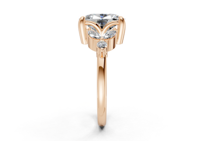 Elysium Diamond Accent Elongated Cushion Cut 1.9mm Engagement Ring