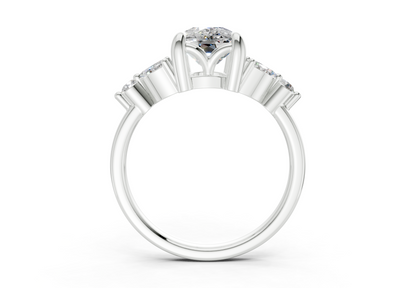 Elysium Diamond Accent Elongated Cushion Cut 1.9mm Engagement Ring