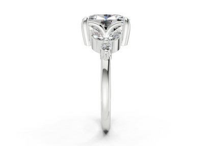 Elysium Diamond Accent Elongated Cushion Cut 1.9mm Engagement Ring