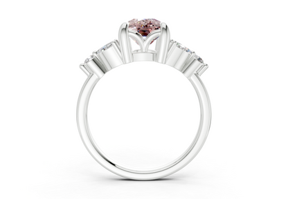 Elysium Pink Diamond Accent Elongated Cushion Cut 1.9mm Engagement Ring