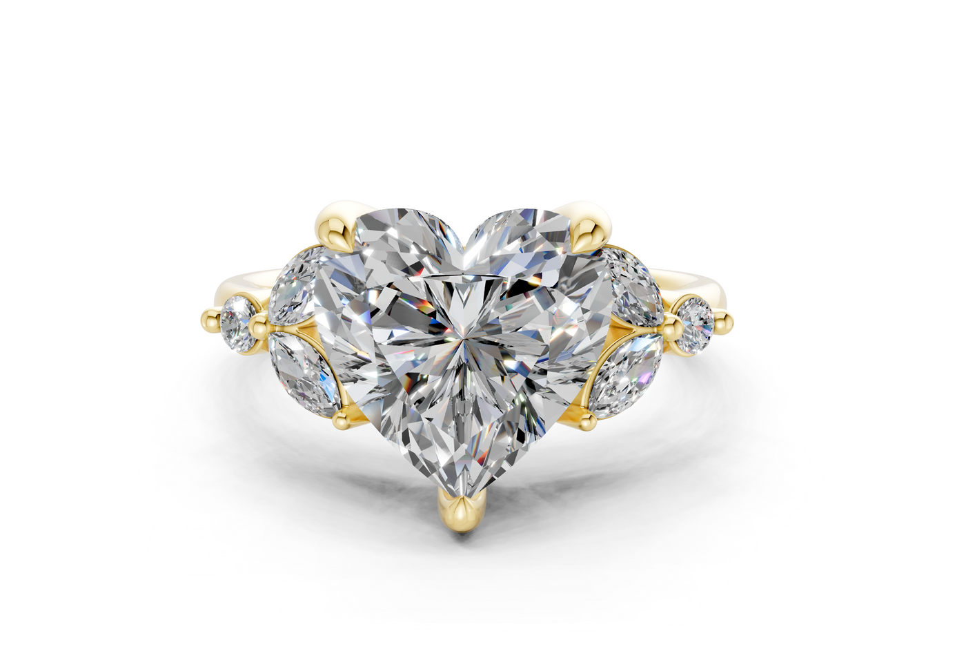 Elysium Diamond Accent Heart Cut 1.9mm Engagement Ring