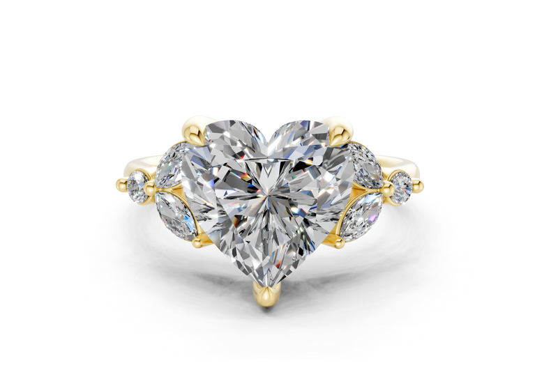 Elysium Diamond Accent Heart Cut 1.9mm Engagement Ring